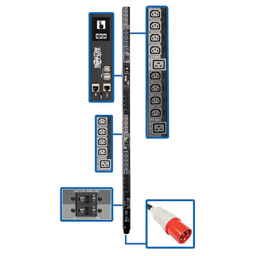 EATON TRIPP LITE SERIES 28.8KW 220-240V 3PH SWITCHED PDU - LX INTERFACE, GIGABIT