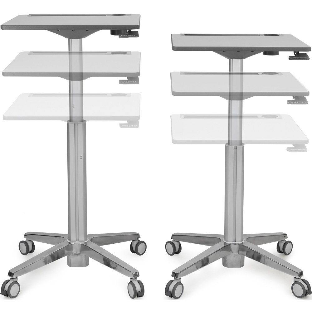ERGOTRON LEARNFIT, 16IN TRAVEL ADJUSTABLE STANDING DESK, CLEAR ANODIZED
