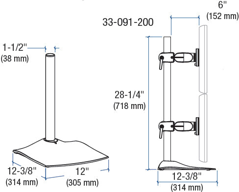 ERGOTRON DS100 DUAL-MONITOR DESK STAND, VERTICAL