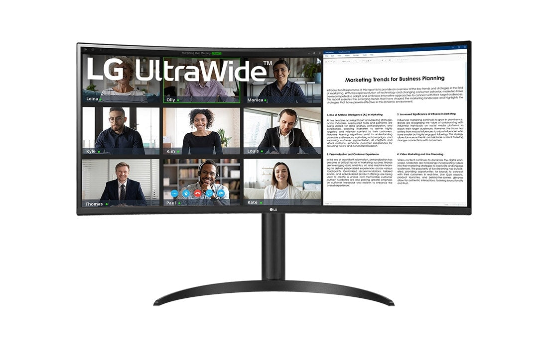 LG 34BR55QC-B 34" Class UWQHD Curved Screen LCD Monitor - 21:9 - Textured Black - TAA Compliant | SKU LG-34BR55B