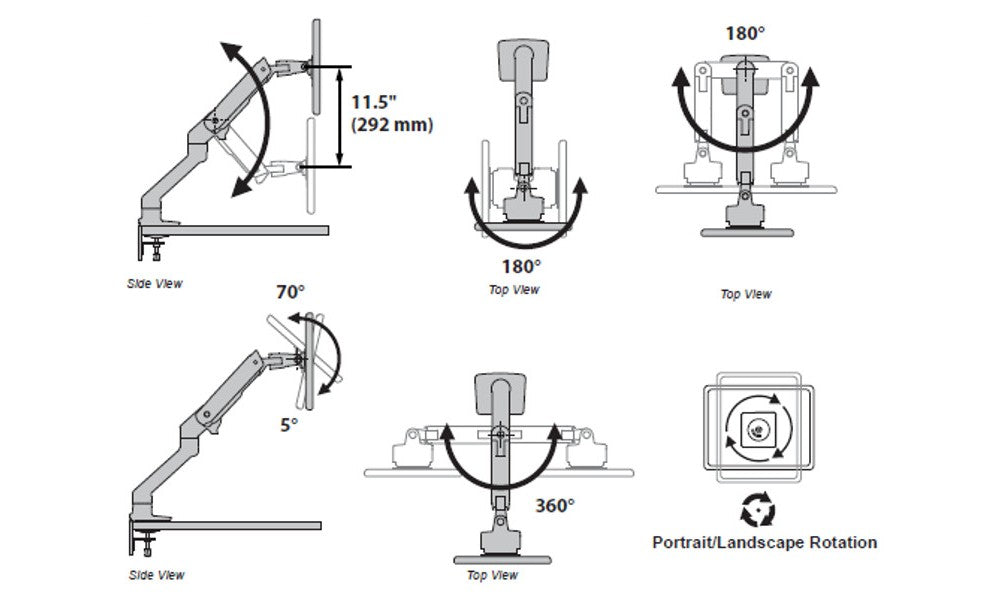 ERGOTRON HX DESK MONITOR ARM (WHITE)