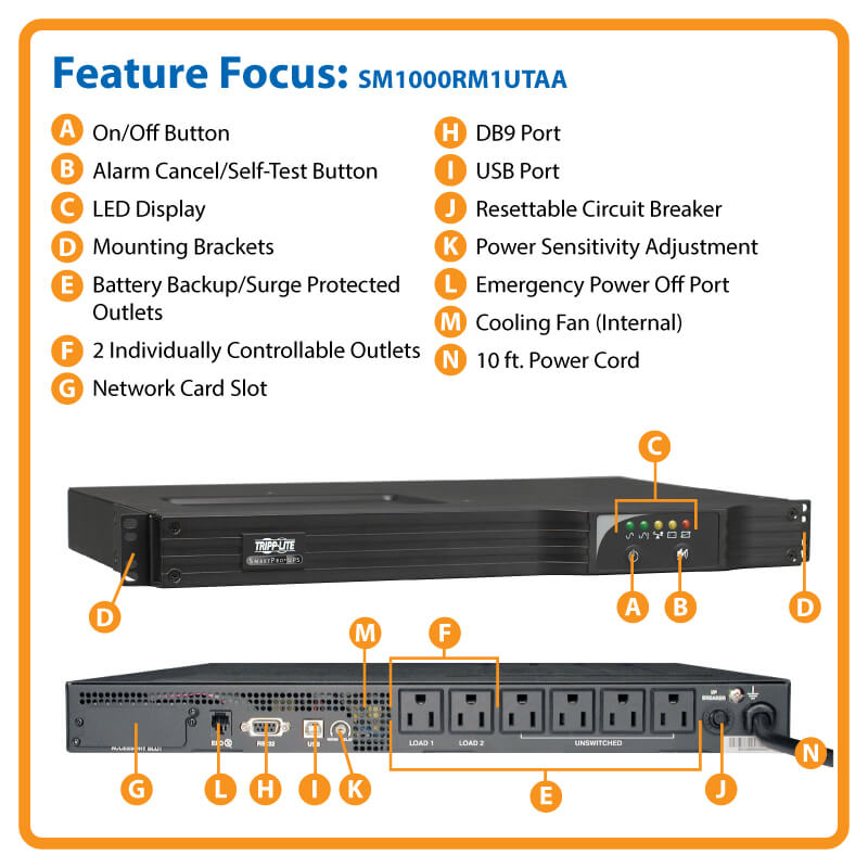 1000VA UPS Rack TAA