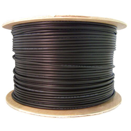 4XEM 1000FT CAT5E OUTDOOR RATED BLACK GEL FILLED BULK CABLE SOLID