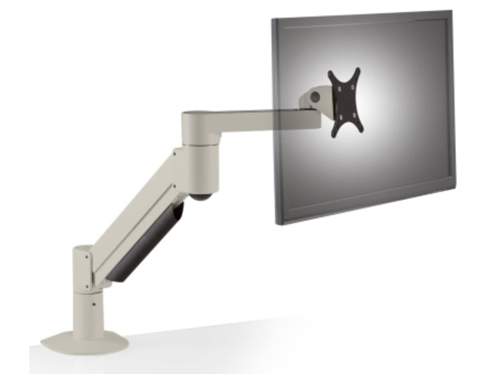 HAT THE 7500 DELUXE MONITOR ARM FEATURES ONE-TOUCH ADJUSTMENT, SMOOTH HD TILT, PORTR