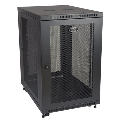 PATCH PANEL - BLACK - 18U RACK CONSTRUCTED FROM POWDER-COATED STEEL THAT STANDS