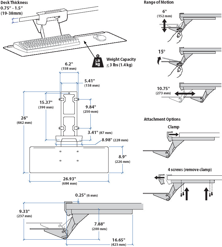 ERGOTRON NEO-FLEX UNDERDESK KEYBOARD ARM