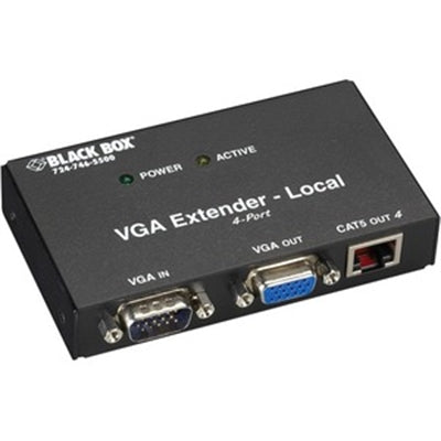 BLACK EXTEND VGA AS FAR AS 500 FEET (152.4 M) TO FOUR SEPARATE LOCATIONS OVER CAT5, CA