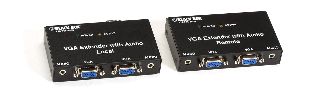 BLACK VGA EXTENDER KIT WITH AUDIO - 2-PORT LOCAL, 2-PORT REMOTE