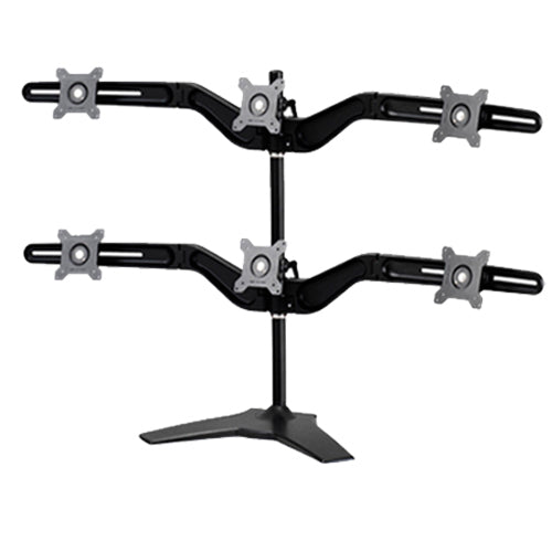 AMER HEX MONITOR STAND BASE MOUNT SUP 6 MONITORS 75MM OR 100MM VESA