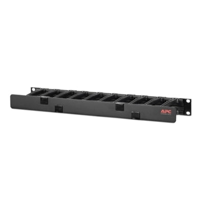 APC HORIZONTAL CABLE MANAGER, 1U X 4IN DEEP, SINGLE-SIDED WITH COVER
