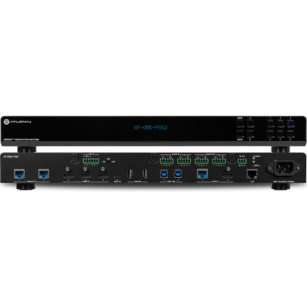 ATLONA Omega 6X2 Matrix switcher with 2x HDBaseT inputs3x HDMI inputs