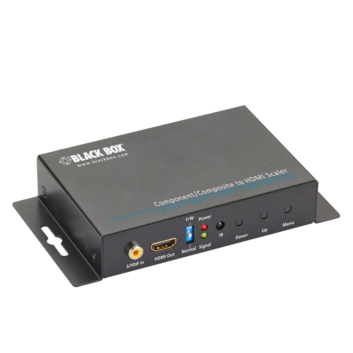 BLACK CONVERTS VIDEO WITH LEFT-RIGHT ANALOG AUDIO OR SPDIF DIGITAL AUDIO TO DIGITAL HD