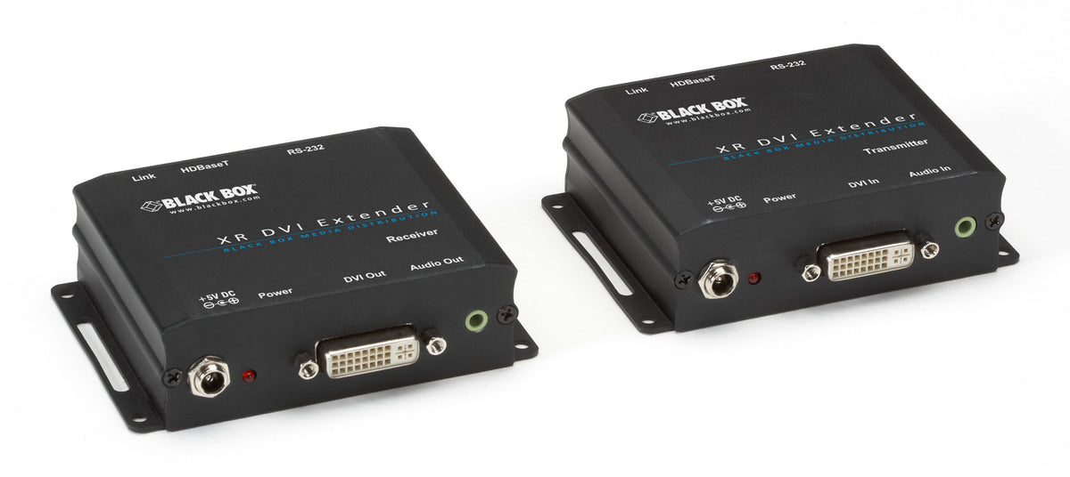 BLACK XR DVI-D EXTENDER WITH AUDIO - RS232 AND HDCP