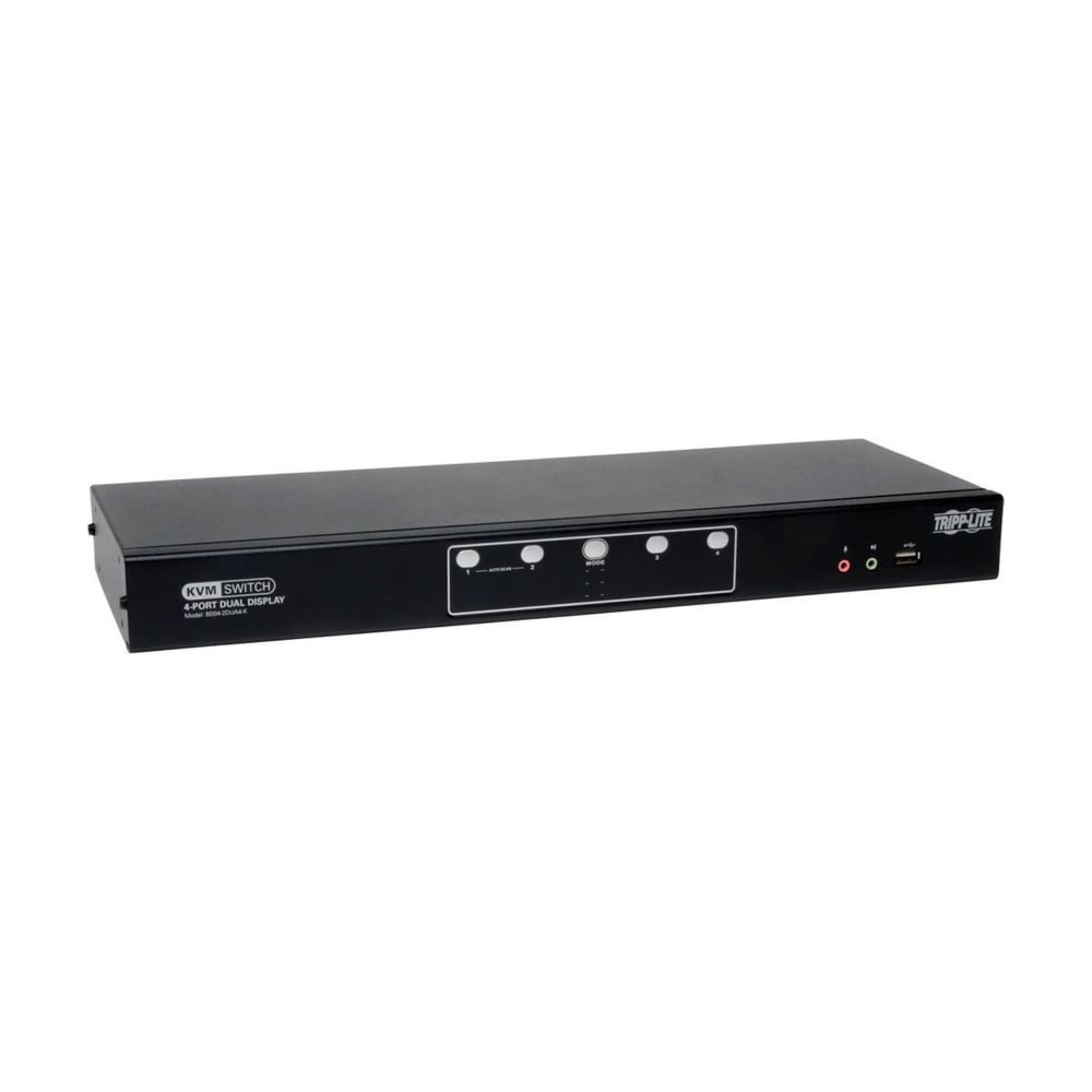 EATON 4PORT DUAL MONITOR KVM SWITCH DVI DUAL DESKTOP USB 2.0 HUB 3.5MM