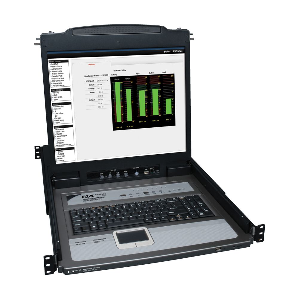 TRIPP Eaton Tripp Lite Series NetDirector 8-Port 1U Rack-Mount Console KVM Switch with 19-in. LCD + 8 PS2/USB Combo Cables, TAA | SKU TL-B20U8K