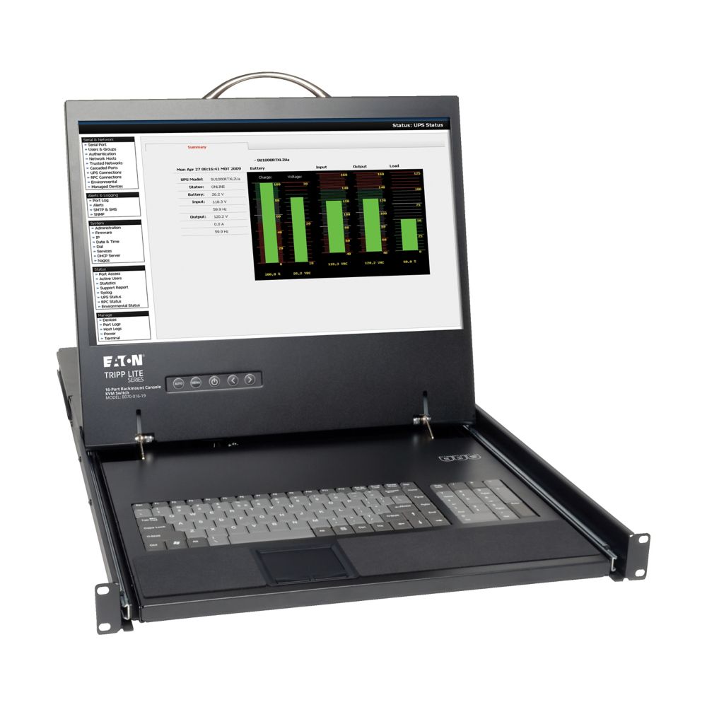 EATON TRIPP LITE SERIES NETCOMMANDER 16-PORT CAT5 1U RACK-MOUNT CONSOLE KVM SWIT