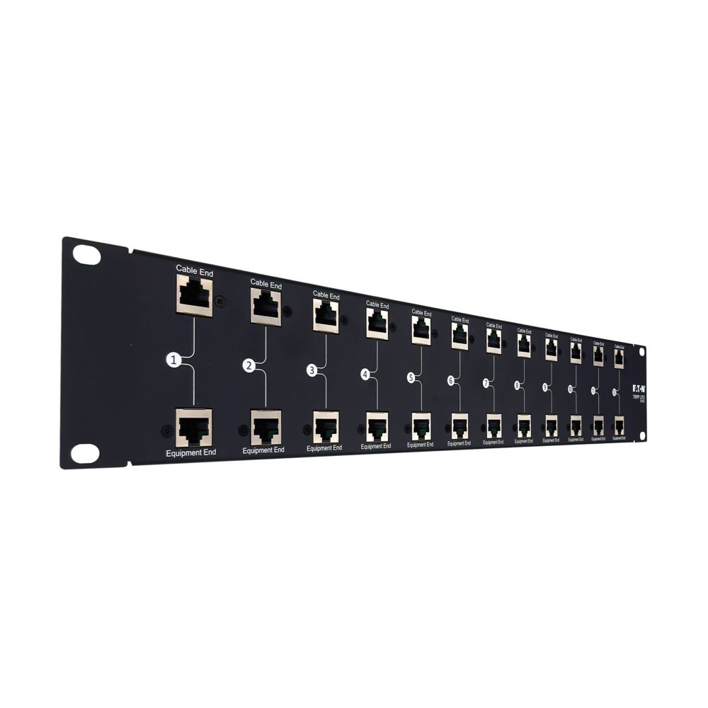 EATON IN-LINE POE++ SURGE PROTECTOR 10 GBPS 12 RJ45 100W POE CAT5E/6 2U