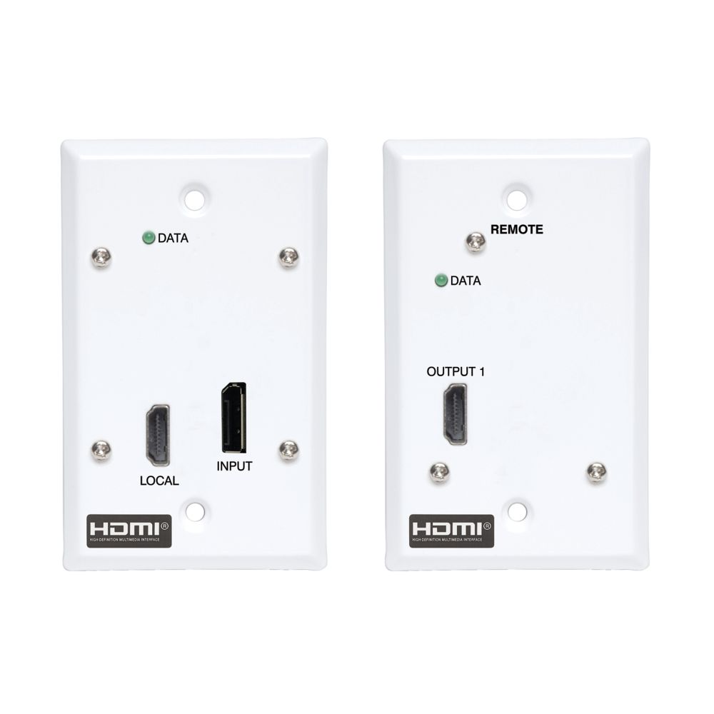 EATON DISPLAYPORT TO HDMI OVER CAT6 EXTENDER KIT WALL PLATE 4K60HZ POC