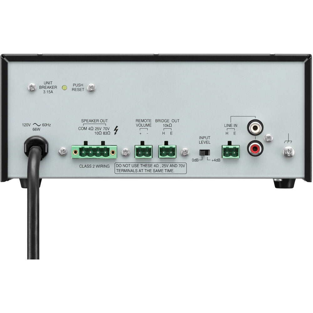 TOA Power amplifier 60w line inputremote volume black