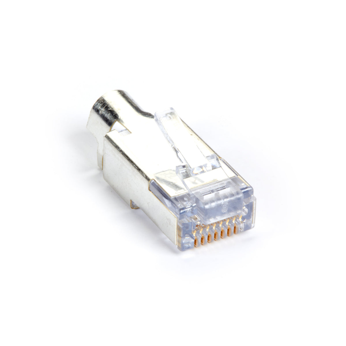 BLACK PULL CONNECTOR DOWN OVER CABLE JACKET SO INSULATED WIRES GO THROUGH PLUG NOSE. I