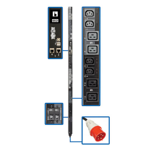 EATON TRIPP LITE SERIES 23KW 220-240V 3PH SWITCHED PDU - LX INTERFACE, GIGABIT,