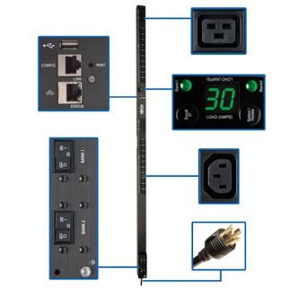 EATON 5.5KW SINGLE-PHASE SWITCHED PDU - LX INTERFACE, 208/230V OUTLETS (20 C13 &