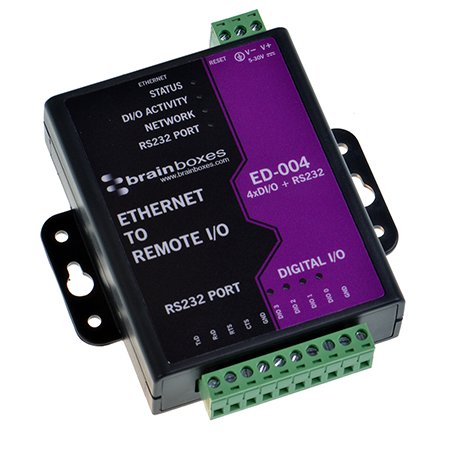 BRAINBOXES ETHERNET TO 4 DIO + ETHERNET TO 4 DIG IN OR OUT+1 RS232+1 ETHERNET