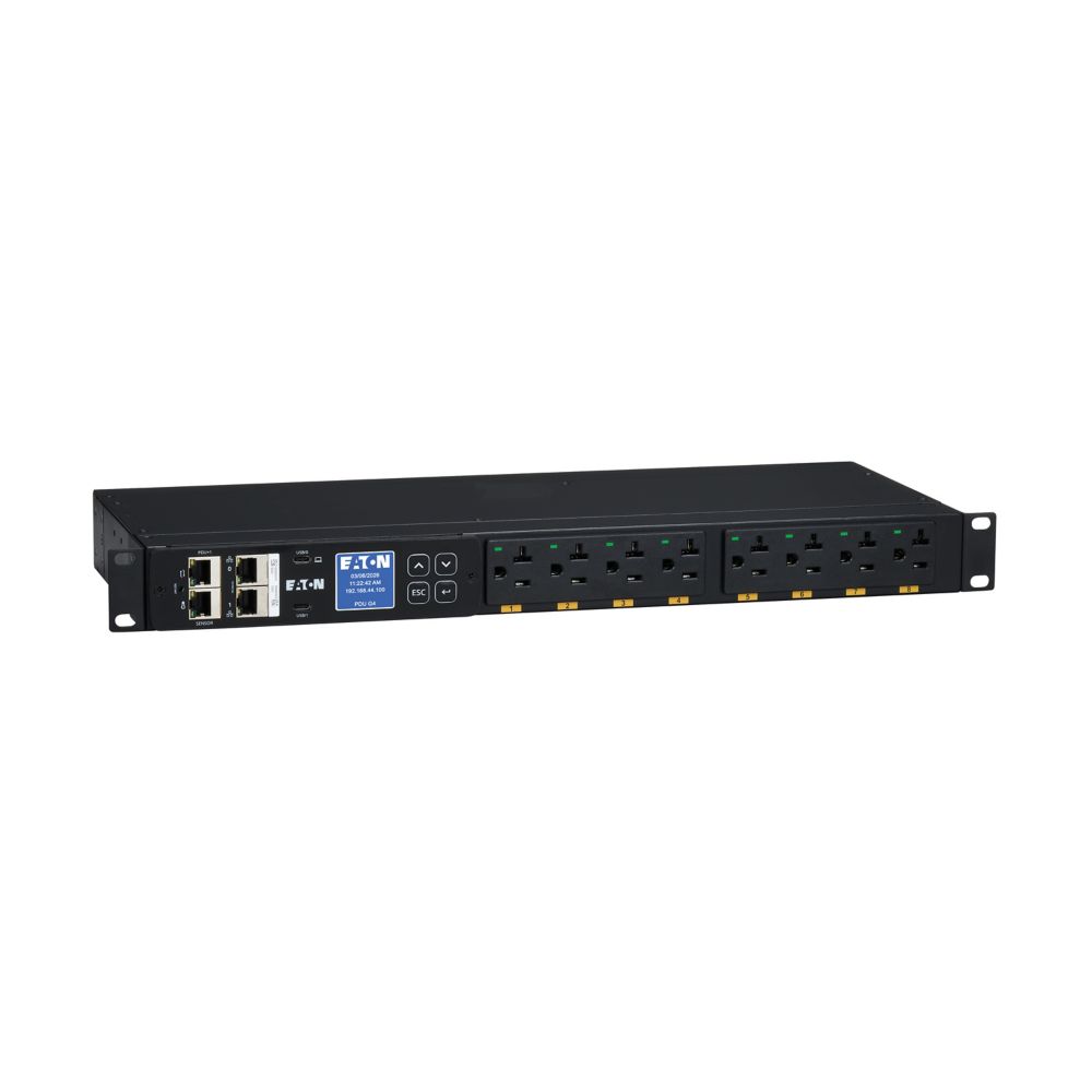 EATON SINGLE-PHASE MANAGED RACK PDU G4, 120V, 8 NEMA 5-20R OUTLETS, 16A, 1.9KW, L5-20P