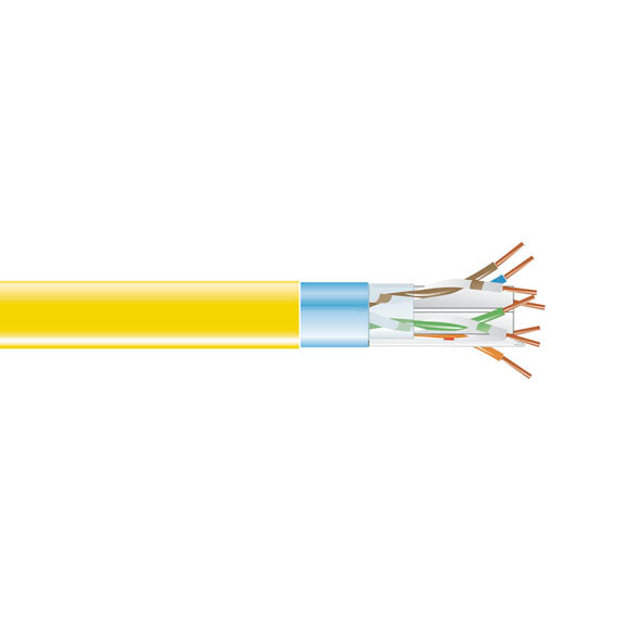 BLACK CAT6 400-MHZ SOLID ETHERNET BULK CABLE - SHIELDED (F/UTP), CMR PVC, YELLOW, 1000
