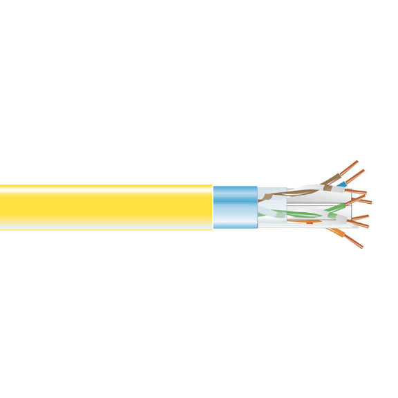 BLACK CAT6 400-MHZ SOLID ETHERNET BULK CABLE - SHIELDED (F/UTP), CMP PLENUM, YELLOW, 1