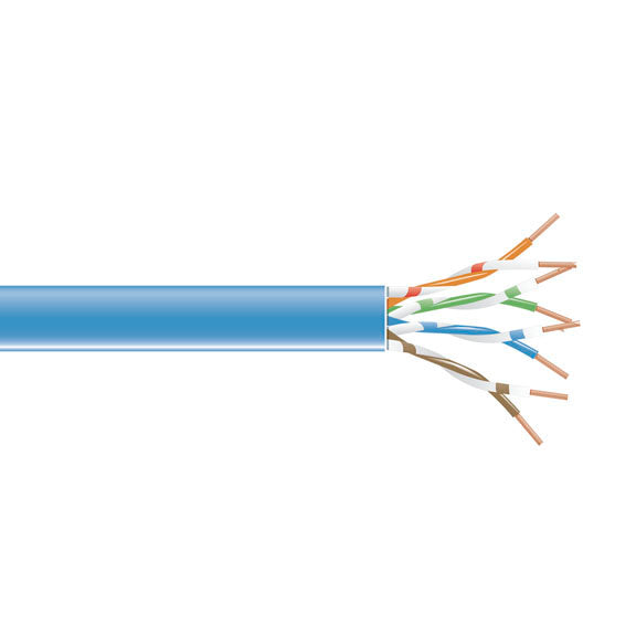BLACK CAT6 550-MHZ STRANDED ETHERNET BULK CABLE - UNSHIELDED (UTP), CM PVC, BLUE, 1000