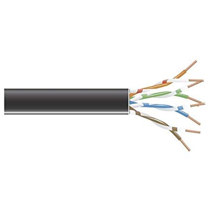 BLACK CAT6 550-MHZ STRANDED ETHERNET BULK CABLE - UNSHIELDED (UTP), CM PVC, BLACK, 100