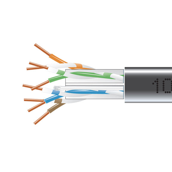 BLACK CAT6 550-MHZ SOLID ETHERNET BULK CABLE - UNSHIELDED (UTP), CMP PLENUM, BLACK, 10