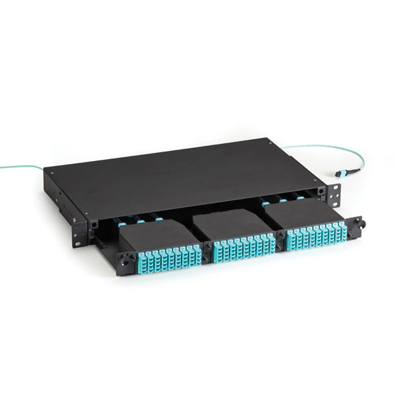 BLACK FIBER OPTIC HIGH DENSITY MTP ENCLOSURE - 3-SLOT, 1U, GSA, TAA, 45 DAY STANDARD R