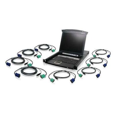 IOGear 8 Port 17" LCD KVM w USB Cable