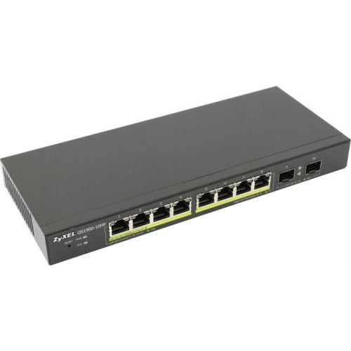 ZYXEL GS1900-10HP 8PORT WEB MGD GBE POE+ SWITCH W/2 SFP