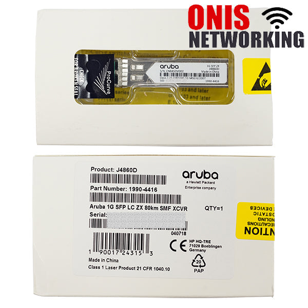 HEWLETT HPE ARUBA 1G SFP LC LH 70KM SMF XCVR PL-I6
