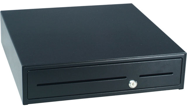 APG S4000 DRAWER 13X17 BLK 24V 4 BILL X 4 COIN TILL CABLE REQ