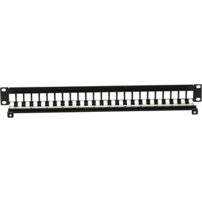 Black CAT7 Patch PNL 1U 24 Port