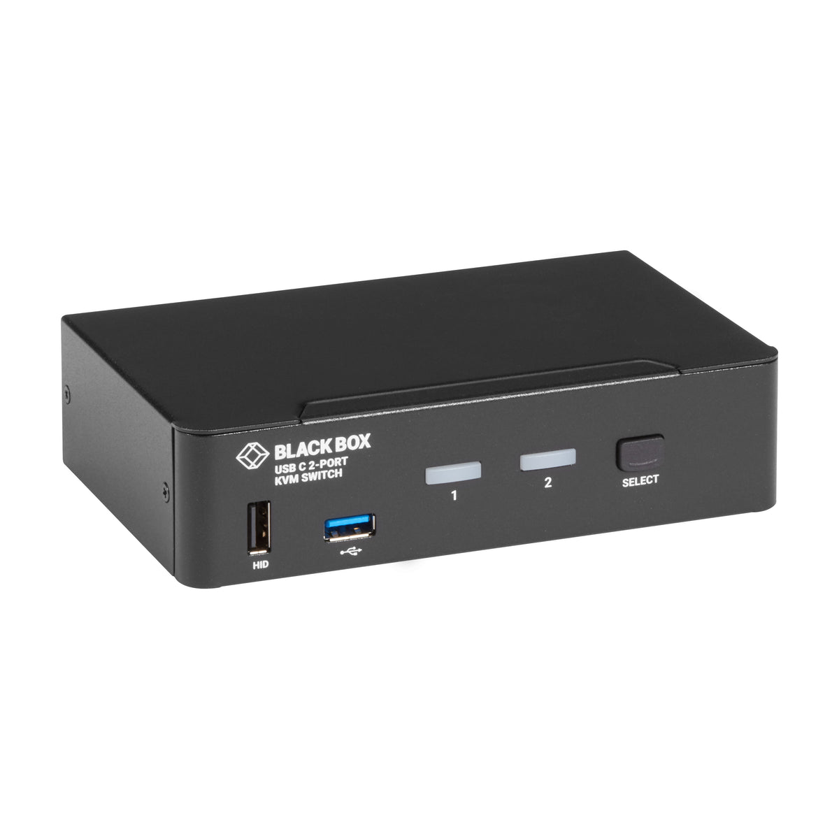 BLACK THE 2-PORT USB-C 4K KVM SWITCH ALLOWS TOTAL CONTROL OF TWO USB-C ENABLED COMPUTE