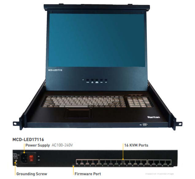 RARITAN 17IN LCD CAT5 KVM SWITCH 1U 16PORTS