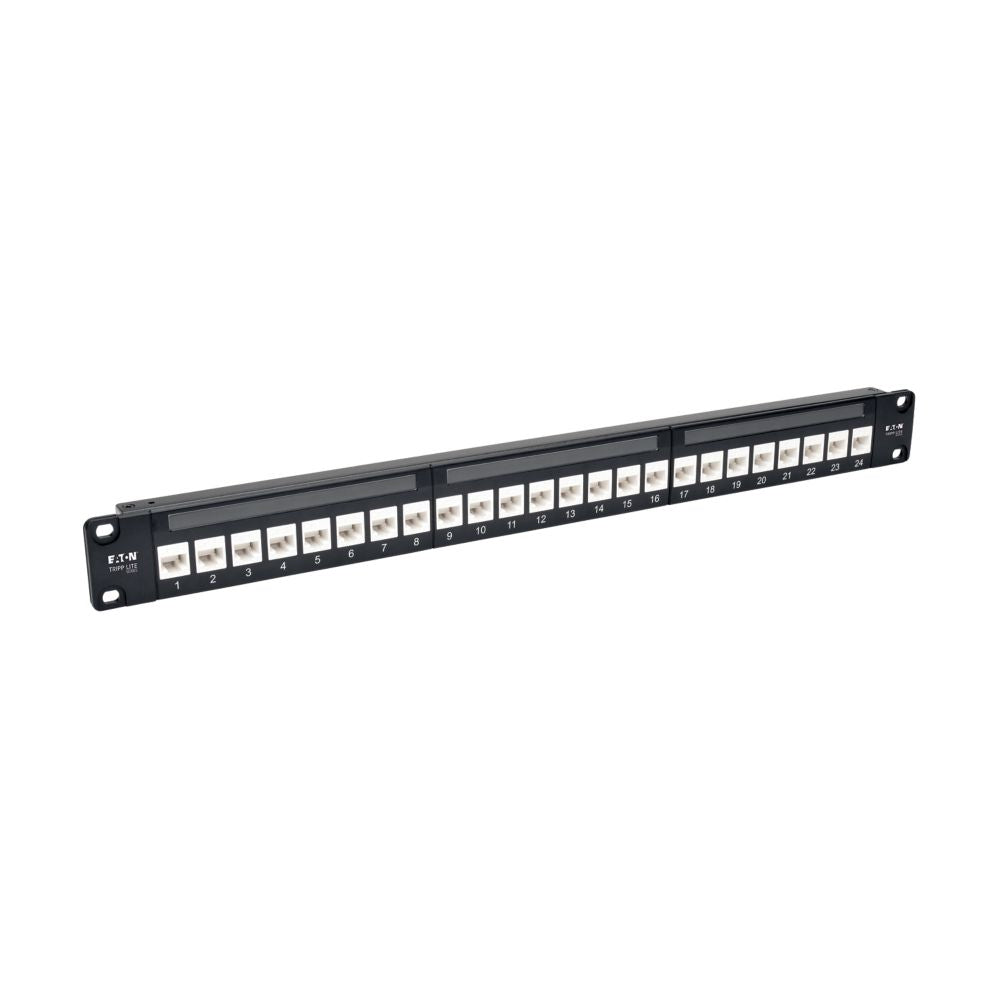 EATON TRIPP LITE SERIES 24-PORT CAT6A FEED-THROUGH PATCH PANEL - 4PPOE COMPLIANT