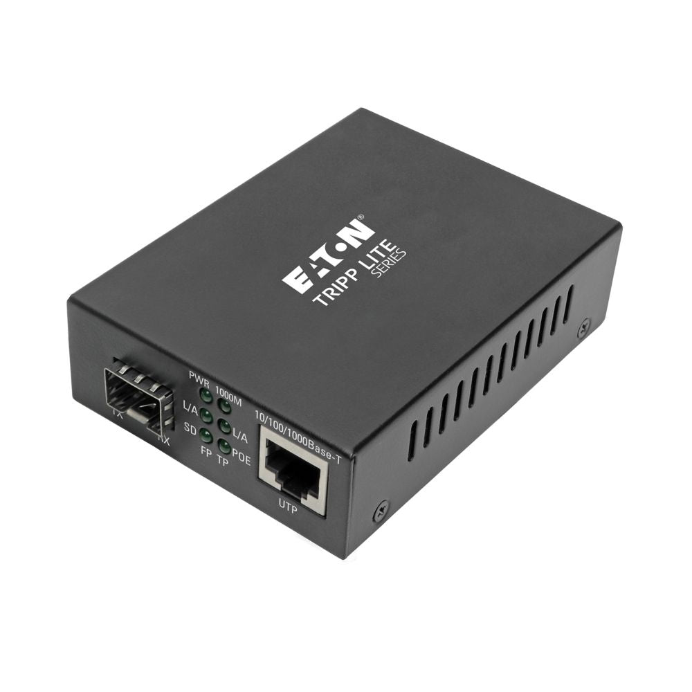 EATON SFP FIBER TO ENET MEDIA CONVERTER POE+ 10/100/1000 MBPS