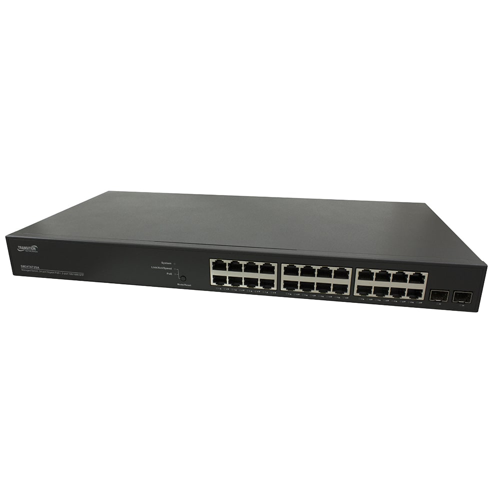 LANTRONIX SMART MGD POE+ SWITCH 24PORT GIGABIT POE+ 2PORT 100/1000 SFP