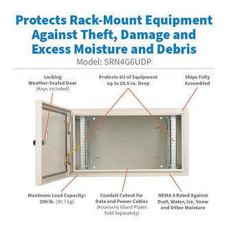 EATON TRIPP LITE SERIES SMARTRACK INDUSTRIAL ENCLOSURE WITH LOCK - NEMA 4, WALL