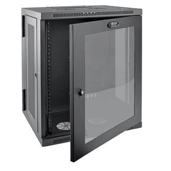 Eaton 15U Wall Mount Rack Enclosure Cabinet w Hinged Acrylic Window