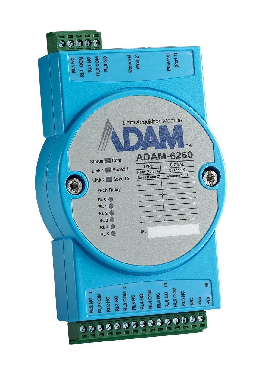ADVANTECH ADAM-6260-B 6-CH RELAY OUTPUT MODBUS TCP MODULE
