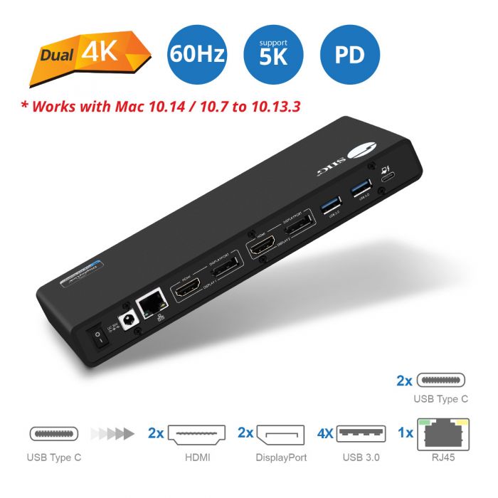 USB-C DUAL 4K 60HZ VIDEO,HYBRID HDMI & DISPLAYPORT,4XUSB-A 5GBPS,2XUSB-C WITH BC