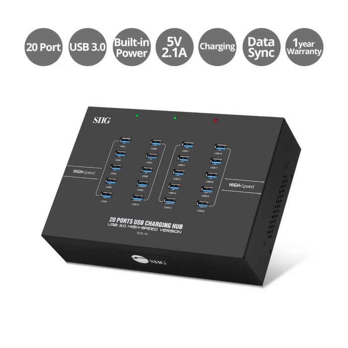 20-PORT INDUSTRIAL USB 3.0 HUB