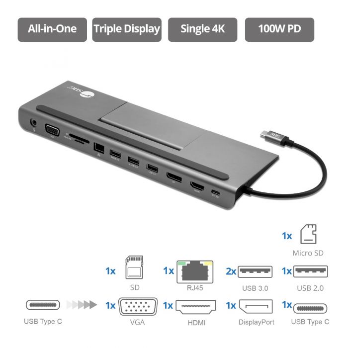 USB-C CONNECTIVITY USB-C MULTIPORT DOCKING CONNECTIVITY MST DOCKNG STATION TRIPL